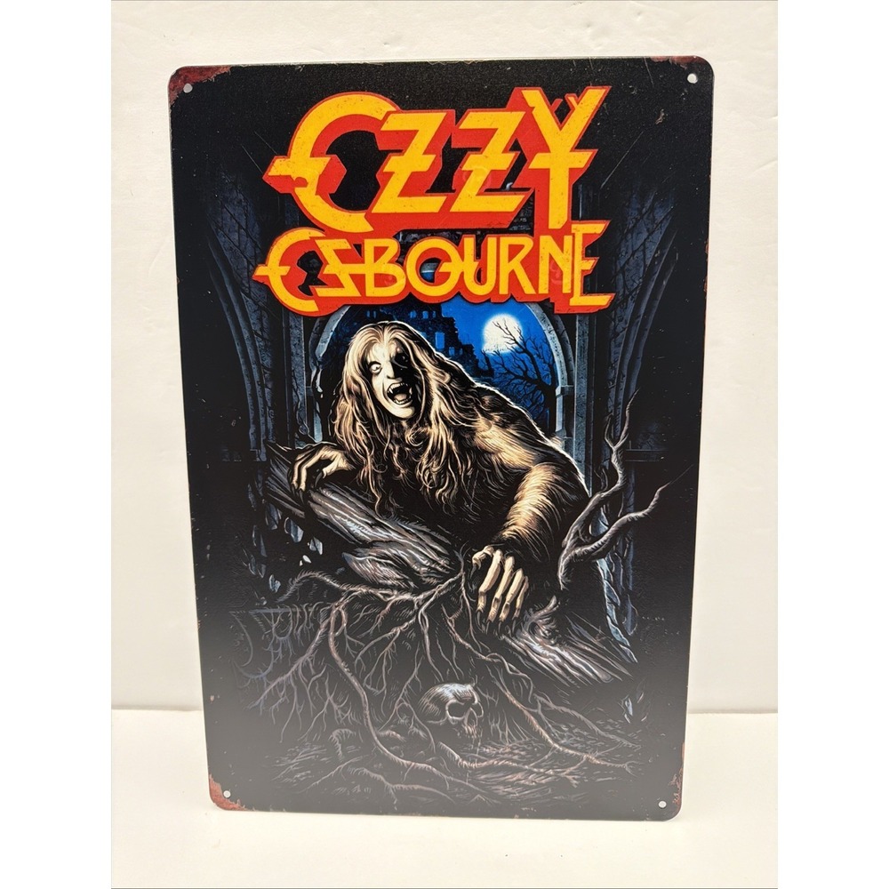 Ozzy Osbourne 8"x12" Metal Wall Sign Bark At The Moon Man Cave‎ Halloween
